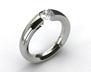 14k White Gold Contoured Tension V121 by Danhov Designer Engagement Ring
